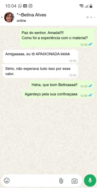Depoimento WhatsApp Betina
